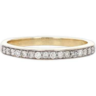 Yellow Gold Diamond Wedding Band - 14k Round Brill