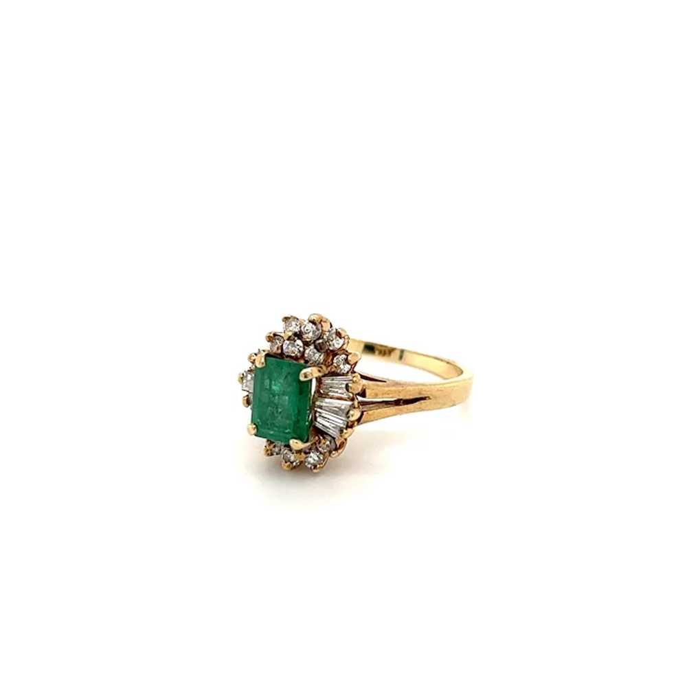 1 Carat Natural Emerald and Baguette Diamond Ring… - image 6
