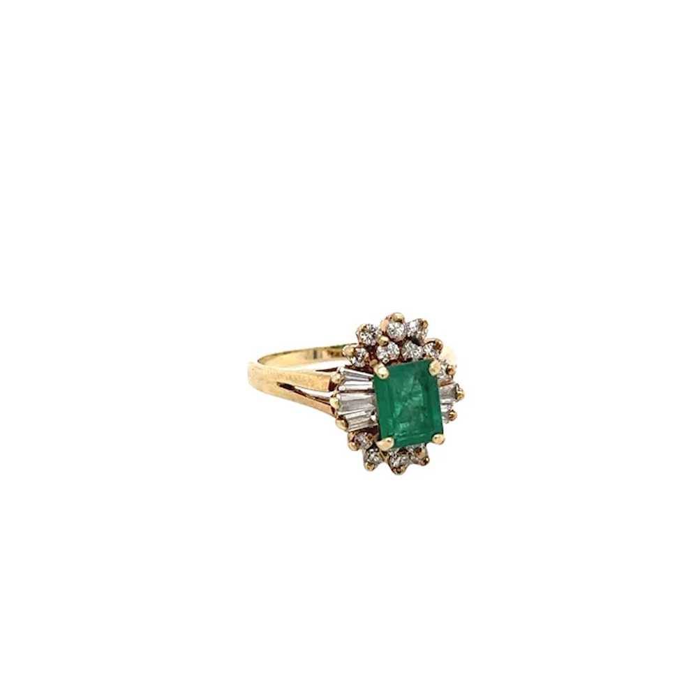 1 Carat Natural Emerald and Baguette Diamond Ring… - image 7