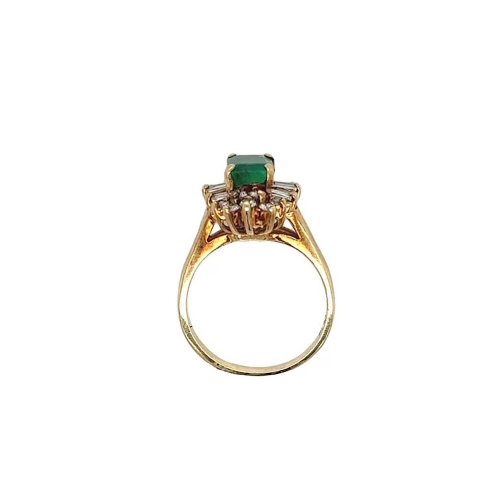 1 Carat Natural Emerald and Baguette Diamond Ring… - image 8