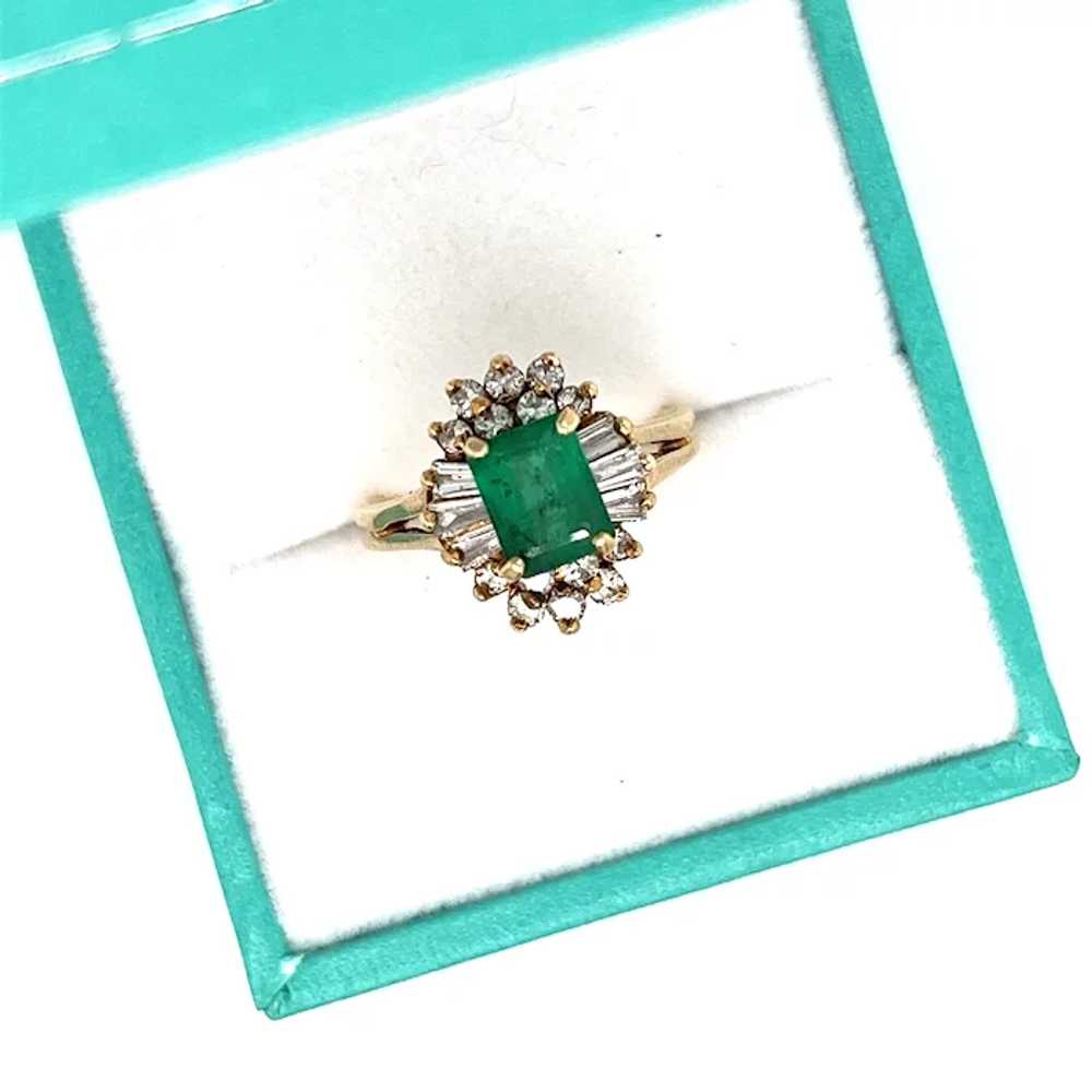 1 Carat Natural Emerald and Baguette Diamond Ring… - image 9