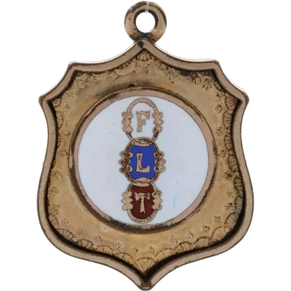 Gold Filled Odd Fellows Victorian Fob Pendant - A… - image 1