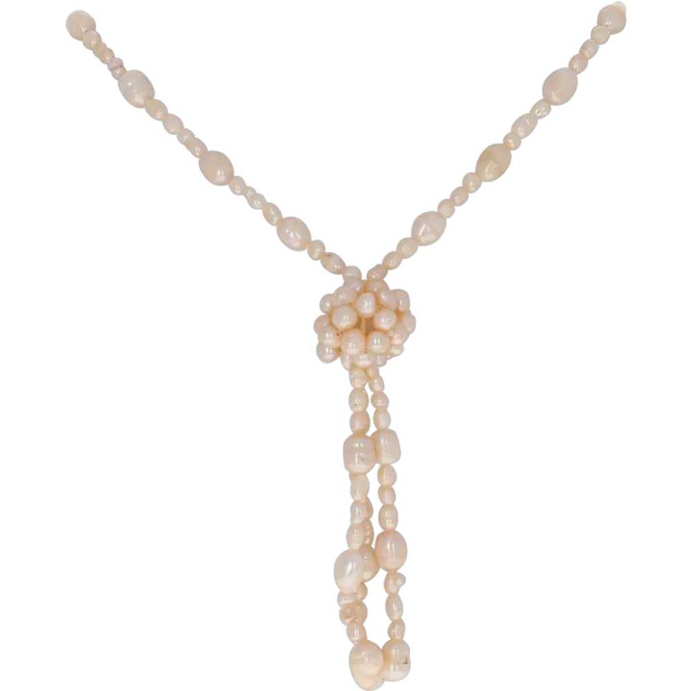 Cultured Baroque Pearl Necklace 25 1/2" Lariat St… - image 1