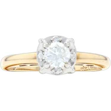 Vintage Diamond Engagement Ring & Wedding Band - … - image 1