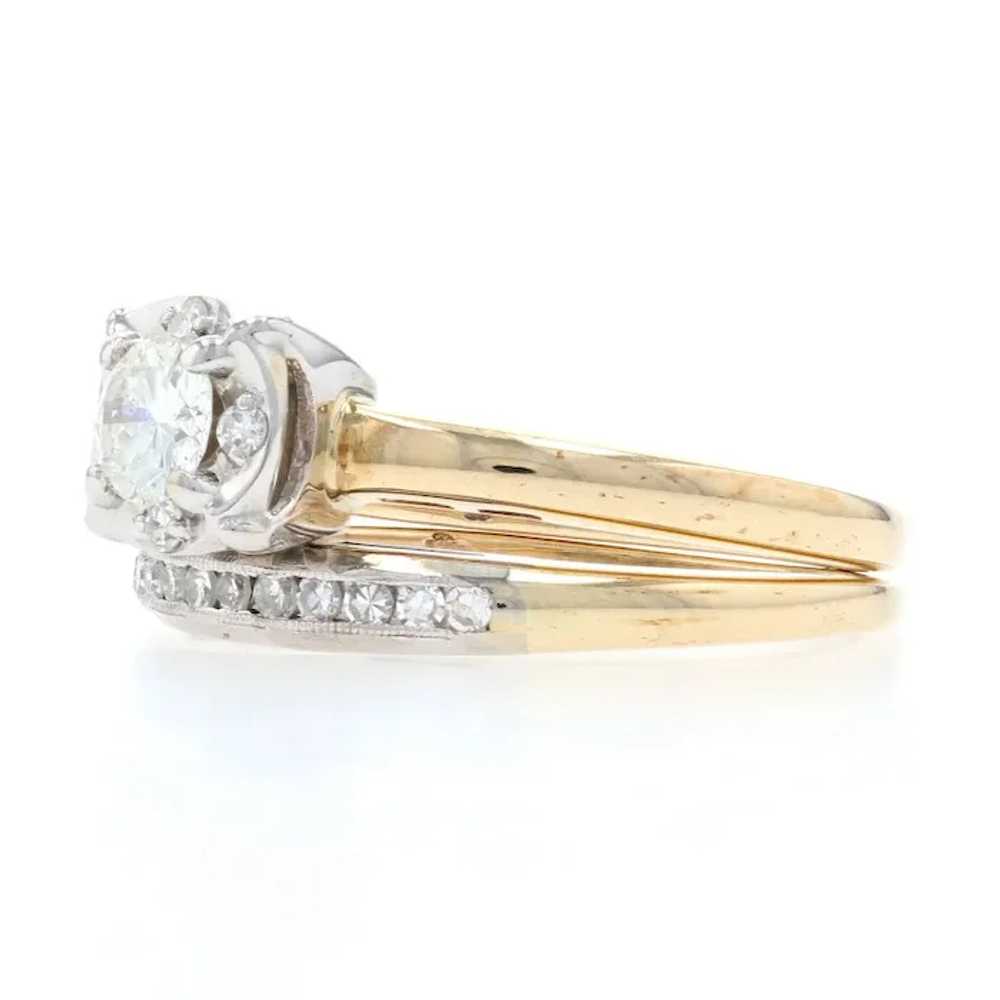 Vintage Diamond Engagement Ring & Wedding Band - … - image 2