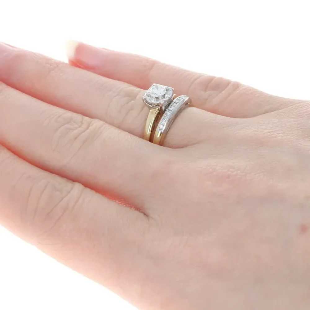 Vintage Diamond Engagement Ring & Wedding Band - … - image 5