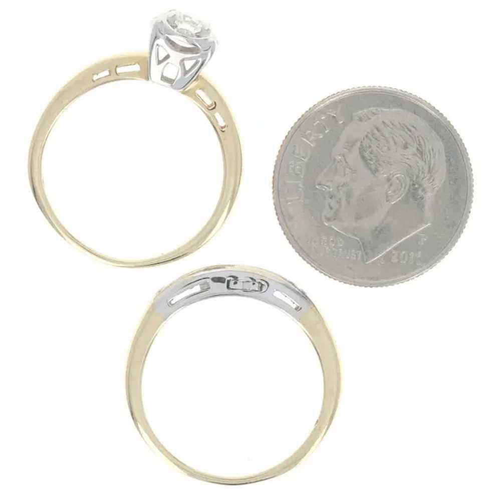 Vintage Diamond Engagement Ring & Wedding Band - … - image 7