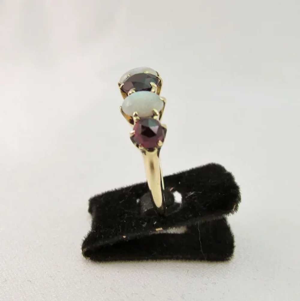 Vintage Ladies Garnet and Opal Ring - image 2