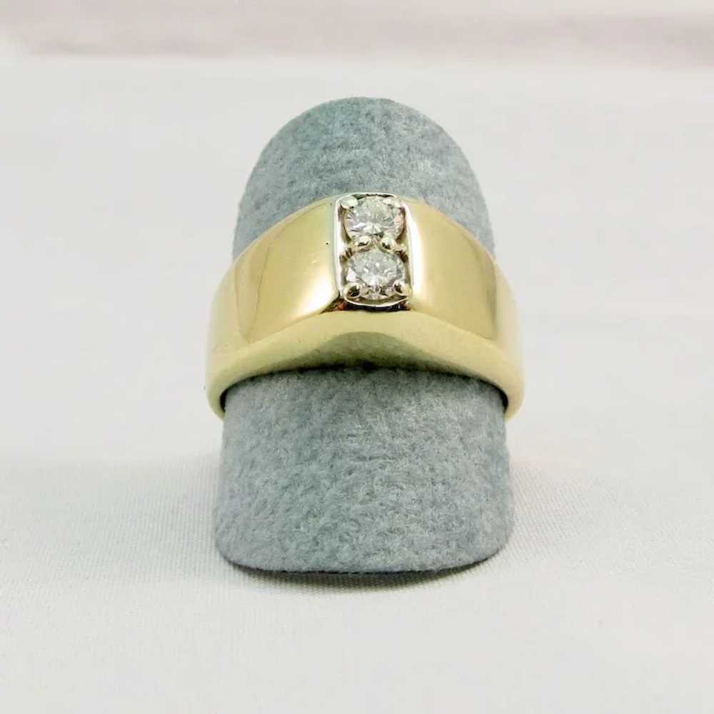 Vintage Men's Double Diamond Ring - image 2