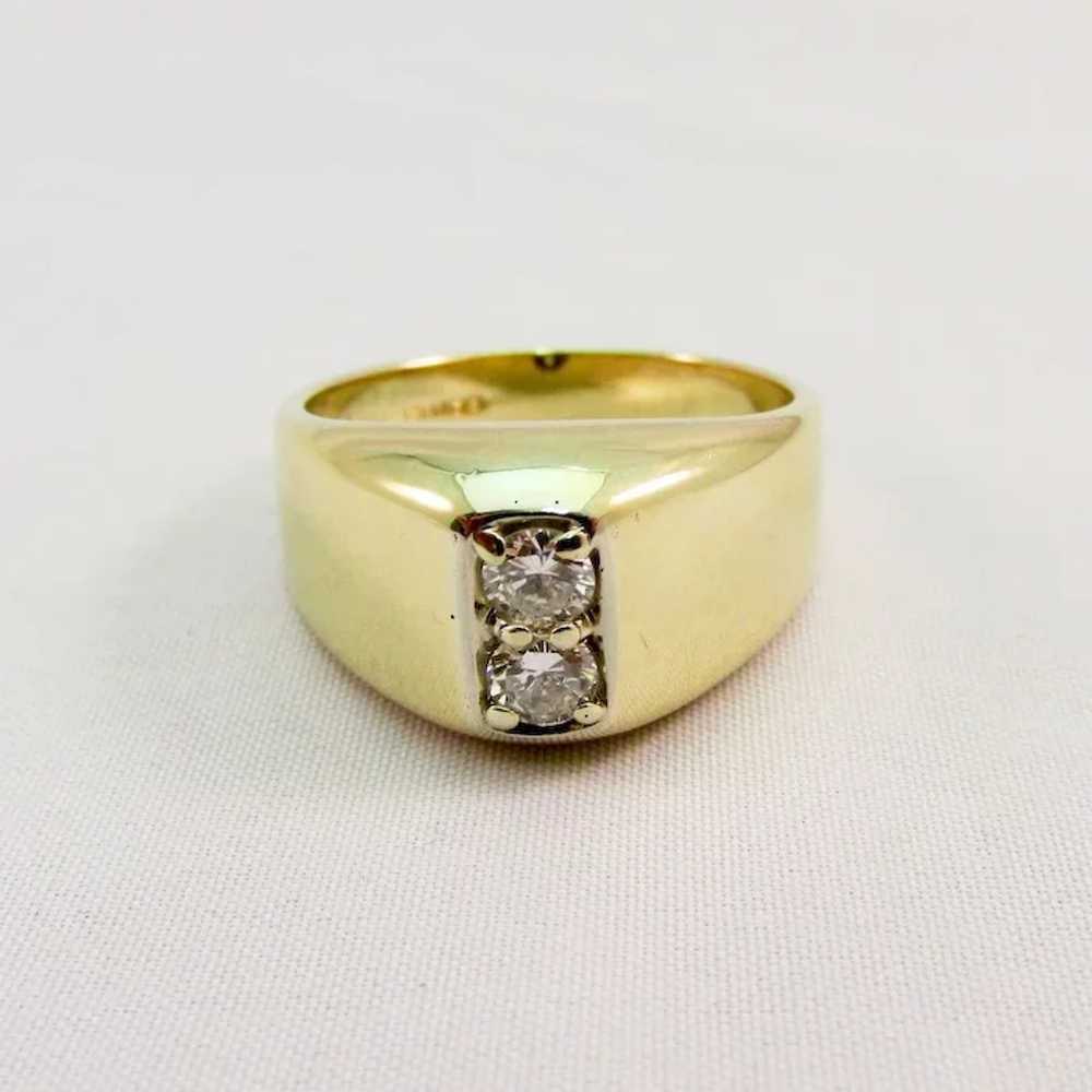 Vintage Men's Double Diamond Ring - image 6