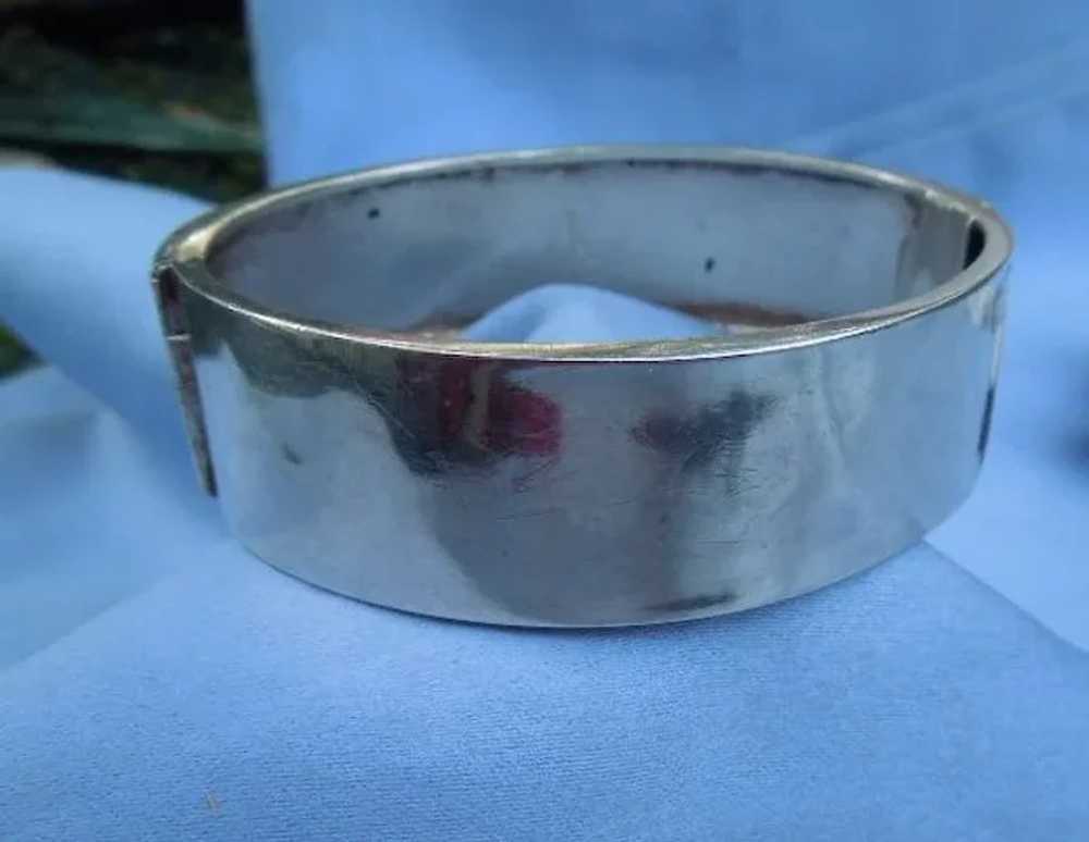 Silver (Sterling) Bangle Bracelet, Victorian - image 2