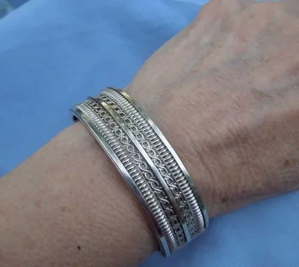 Silver (Sterling) Bangle Bracelet, Victorian - image 3
