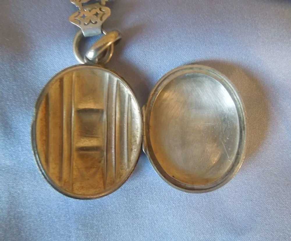 Victorian Locket and Collar, Silver (Sterling) - image 4