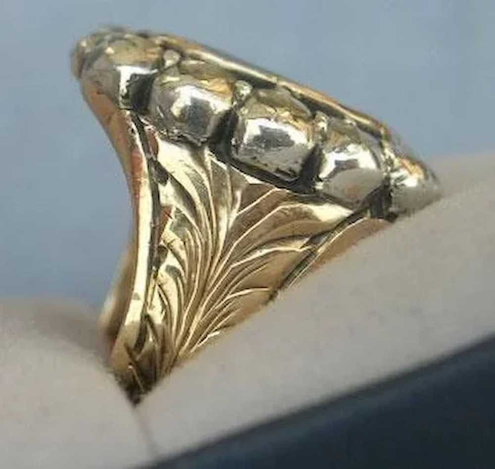 Garnet and Rose Cut Diamond Ring, Victorian - image 3