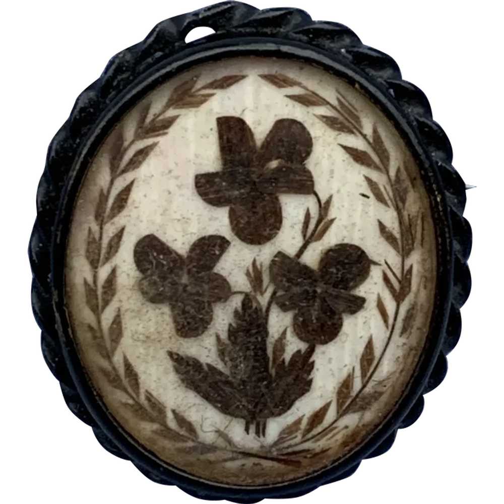 Hair Brooch, Pansies, Victorian - image 1
