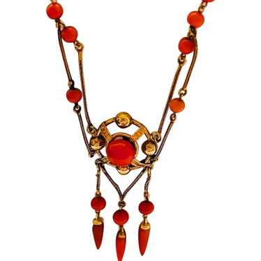 Child Victorian Red Branch Coral Necklace Suitable for