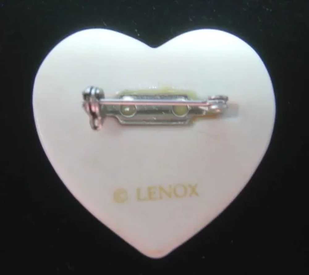 Lenox Porcelain Heart Pin with Dove - image 2