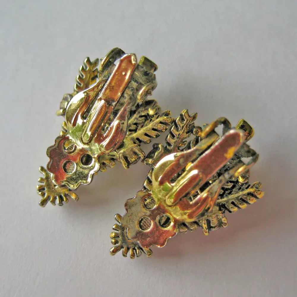 Vintage Hollycraft Christmas Tree Pin and Earring… - image 5