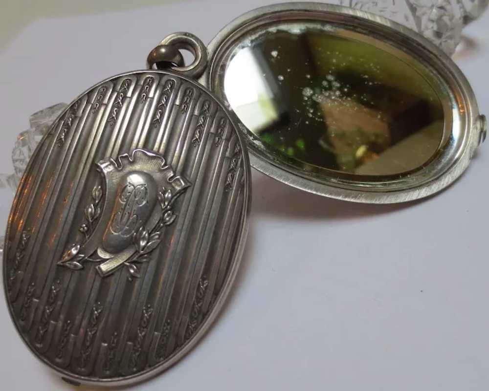 Elegant Edwardian French Silver Mirrored Large Sl… - image 4