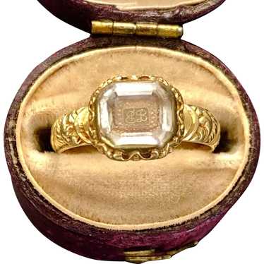 Antique Rare Stuart Crystal Gold Ring 17th Century