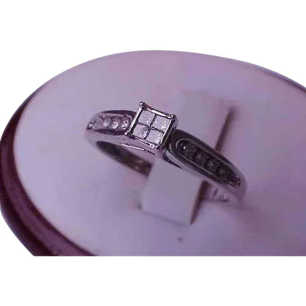 Estate Vintage 14k White Gold .25ct Diamond ring … - image 1