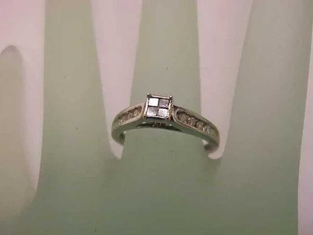Estate Vintage 14k White Gold .25ct Diamond ring … - image 3