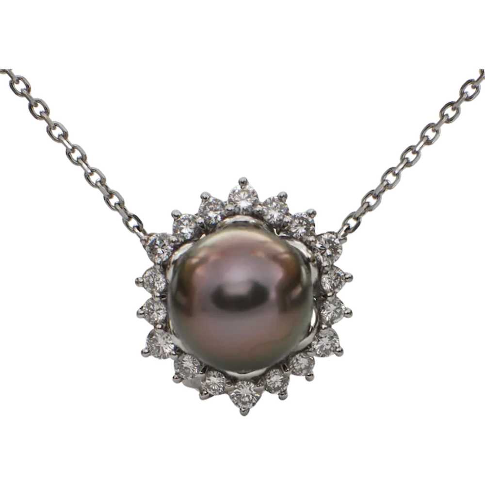 Daisy Exclusive Peacock color Tahitian Pearl and … - image 1