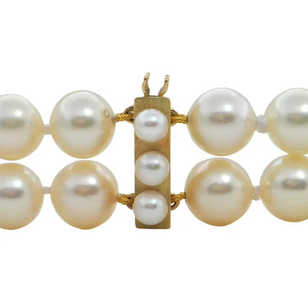Vintage Double Strand Cultured Pearl Necklace wit… - image 3