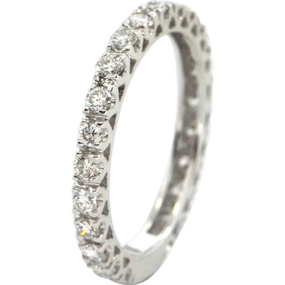 Modern 0.80CT Diamond 18K White Gold Eternity Band - image 1