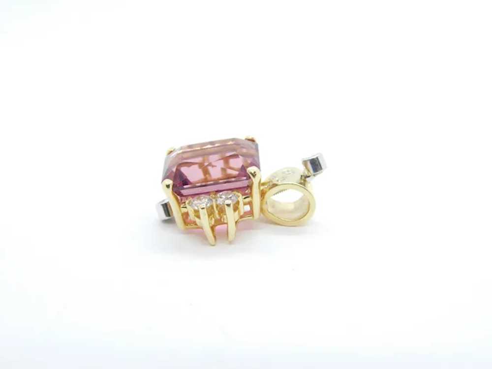 Custom 7.86 ctw Pink Tourmaline and Diamond Penda… - image 4