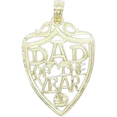 "Dad of the Year" Charm / Pendant 14k Yellow Gold