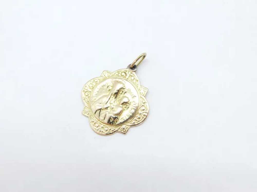 Edwardian 1925 Religious Medallion Charm / Pendan… - image 2