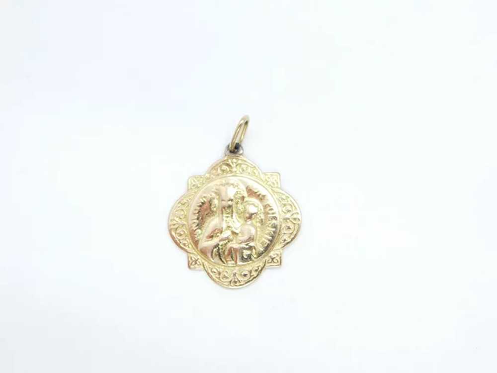 Edwardian 1925 Religious Medallion Charm / Pendan… - image 3
