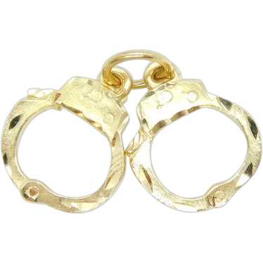 Pair of Handcuffs Charm 14k Yellow Gold