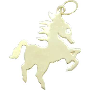 Rearing Stallion Horse Charm 14k Yellow Gold