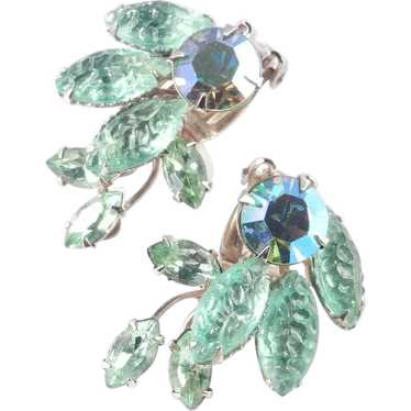 Beau Jewels Rhinestone Molded Glass Earrings Beauj