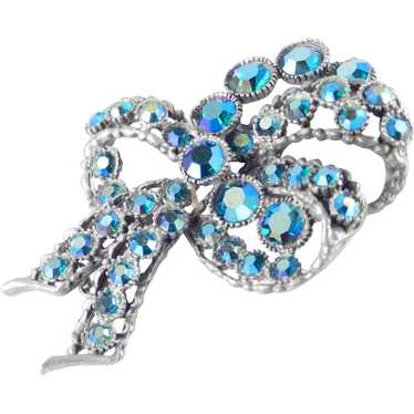 BSK Rhinestone Bow Brooch Pin