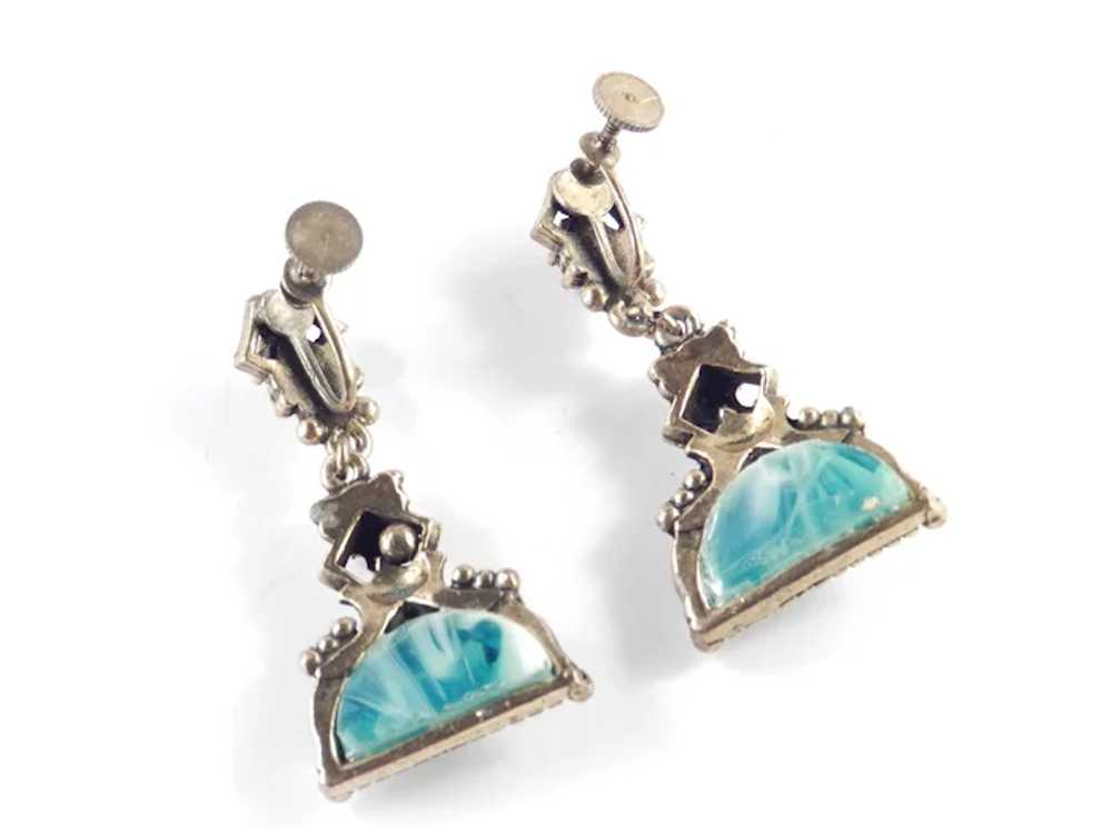 Selro Rhinestone Faux Marble Dangle Earrings - image 7