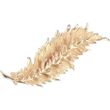 Hattie Carnegie Layered Leaf Brooch Pin - image 1