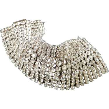 Extra Wide 12 Row Rhinestone Bracelet