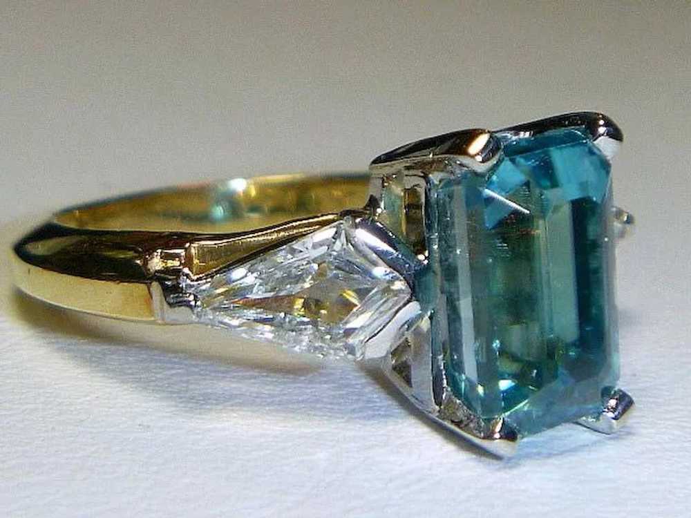 Magnificent Vintage Zircon, Diamond, Platinum, 18… - image 3