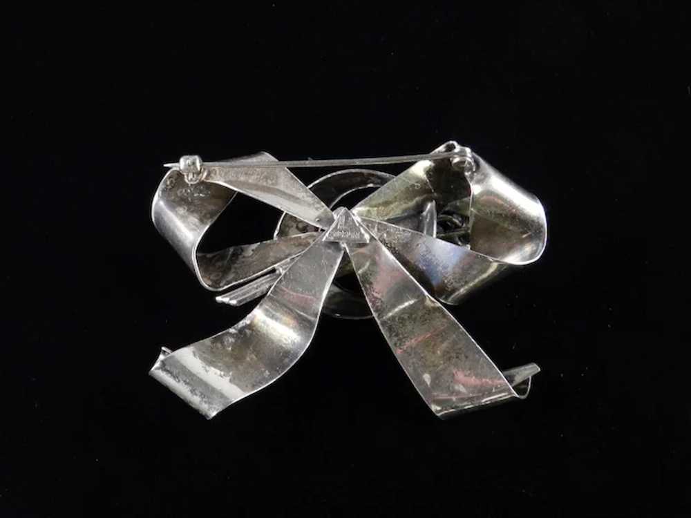 Hobe Sterling Silver Bow Brooch Pin - image 4