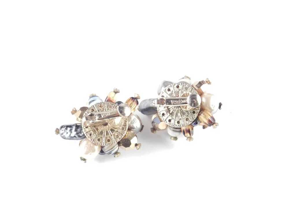 Vendome Coro Bead Cluster Rhinestone Earrings - image 4