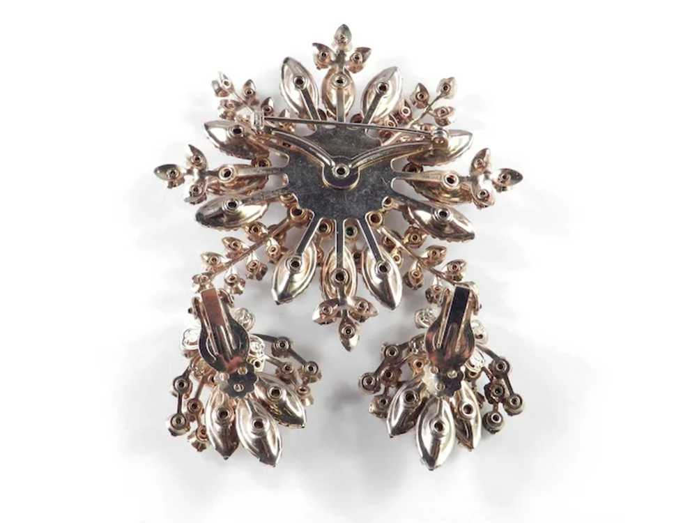 Beau Jewels Rhinestone Brooch Pin Earrings Demi P… - image 6