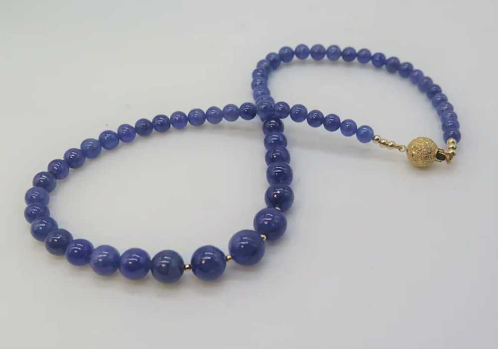 Beautiful Natural Round Tanzanite 14K Yellow Gold… - image 3