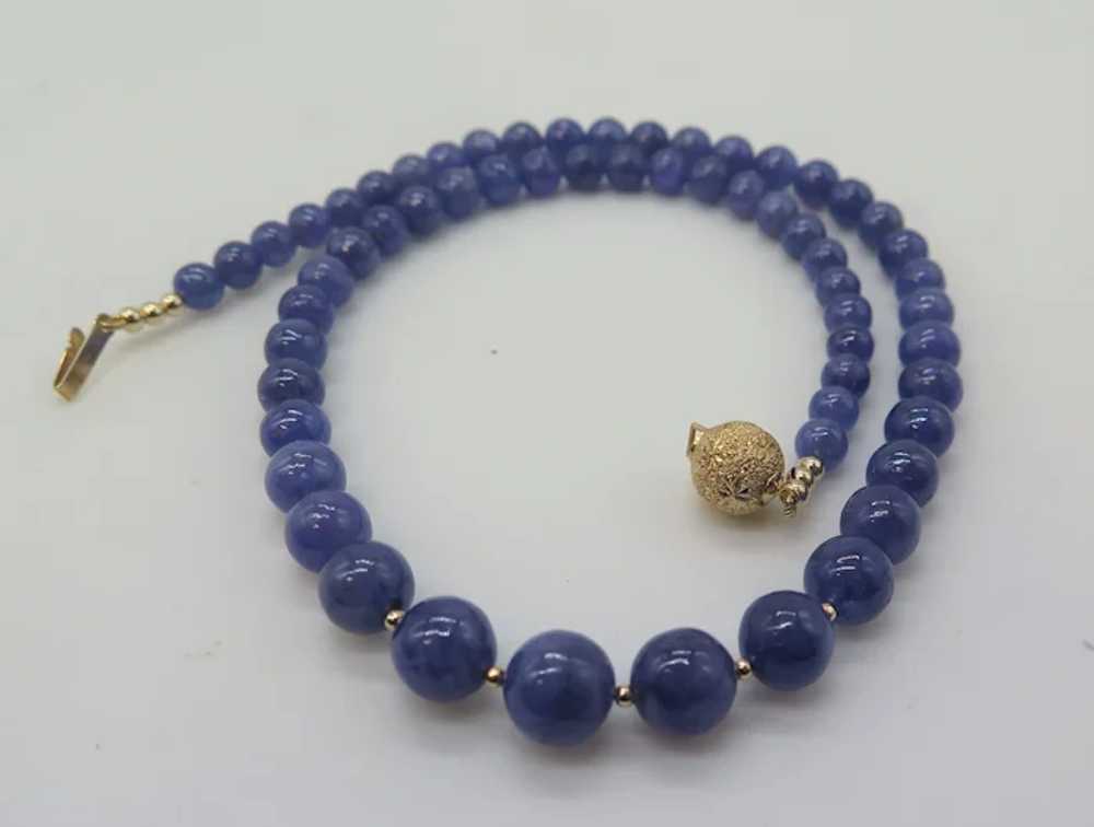 Beautiful Natural Round Tanzanite 14K Yellow Gold… - image 8