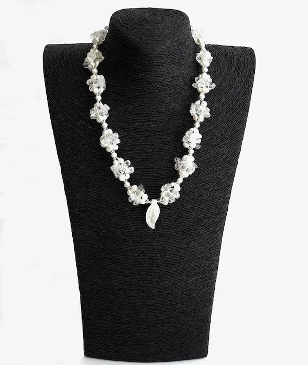 White Cultured Freshwater Pearl Necklace with Cra… - image 3
