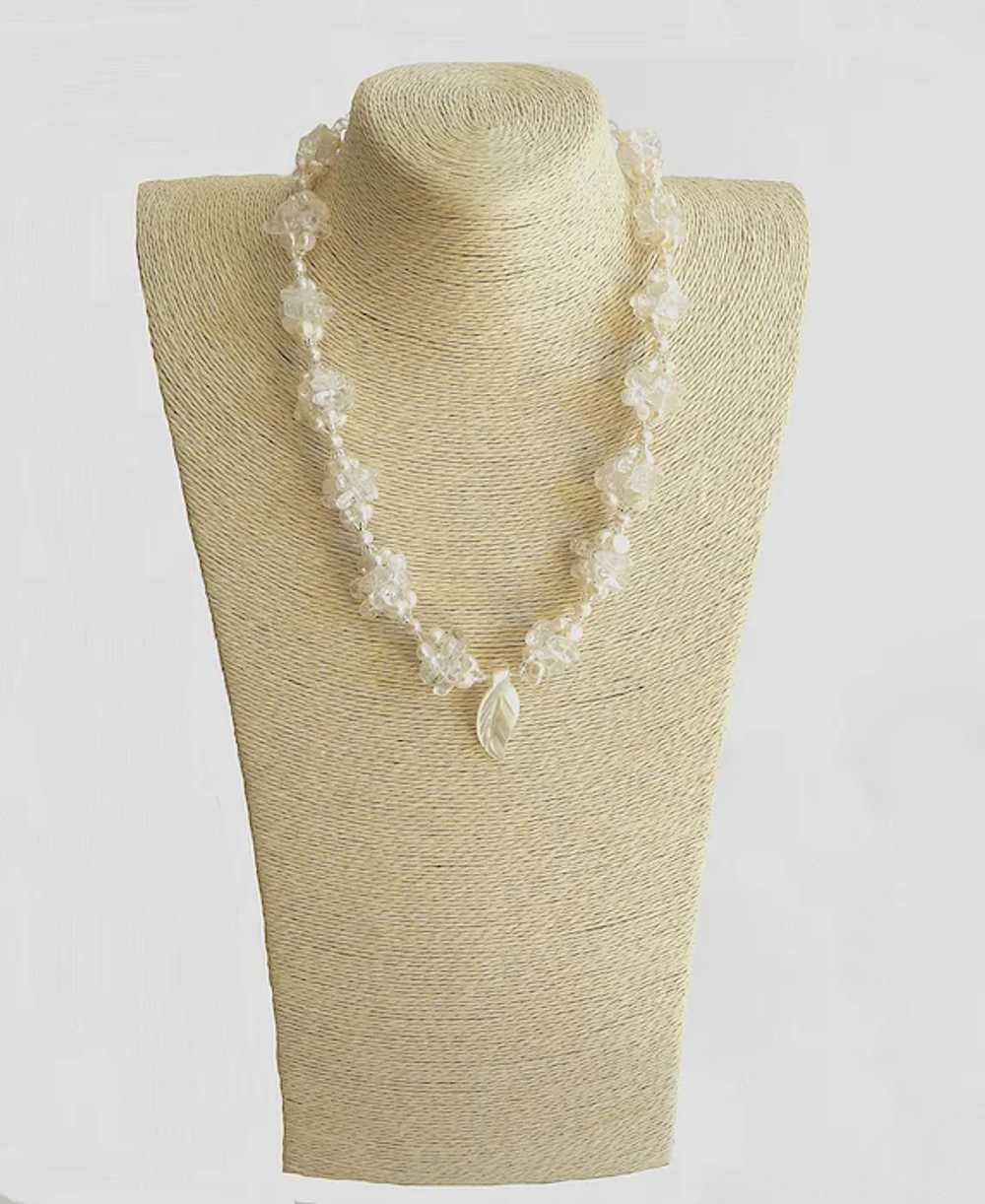 White Cultured Freshwater Pearl Necklace with Cra… - image 5