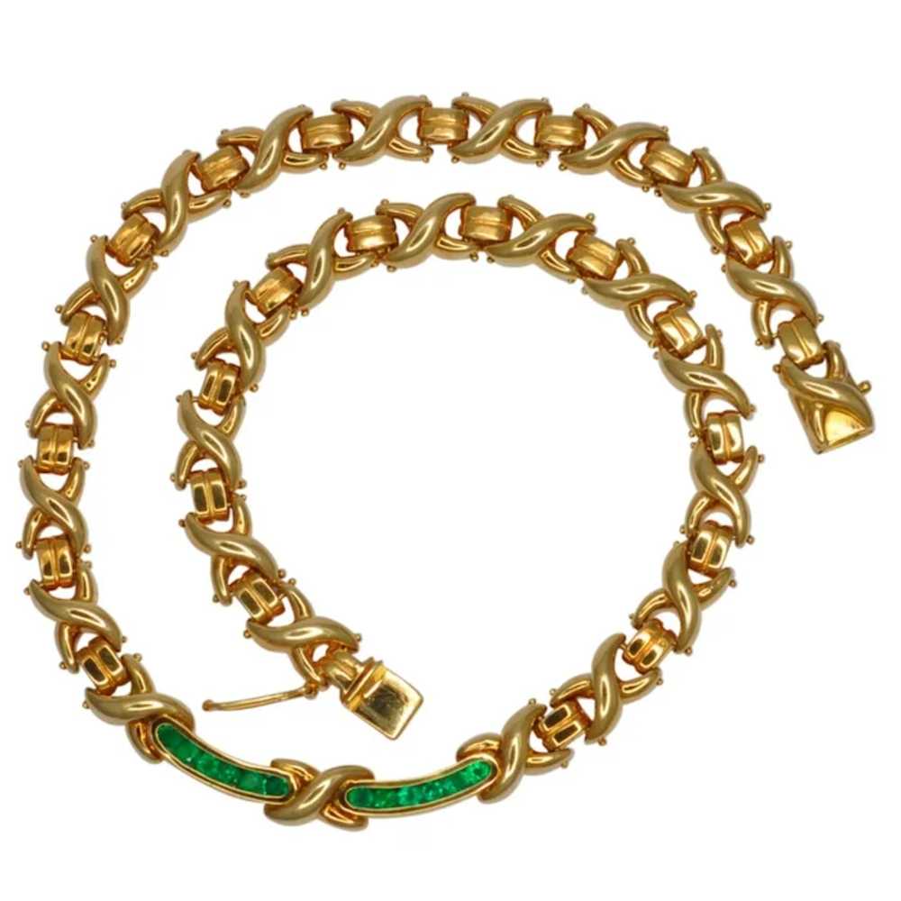 Heavy 18k Gold Emerald Necklace - image 7