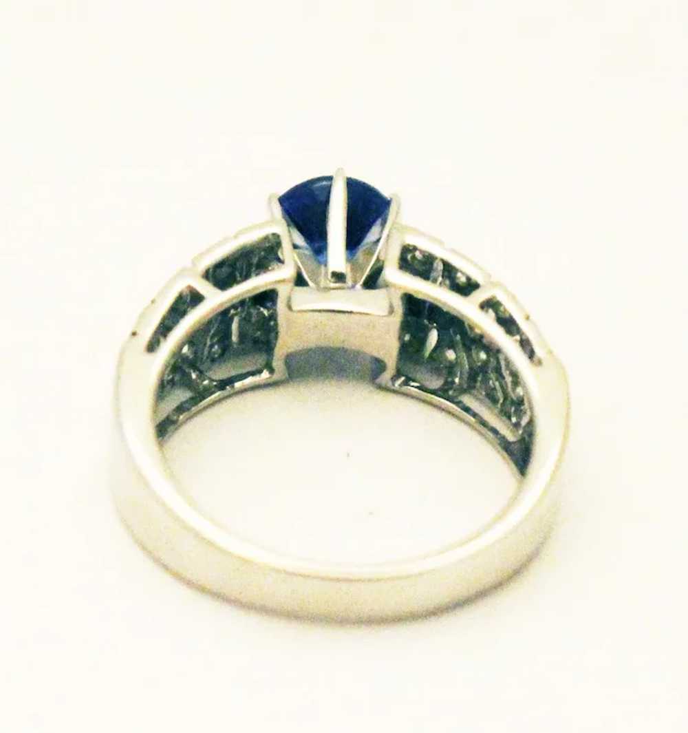 Royal Natural Tanzanite and Diamond Art Deco Ring… - image 4